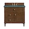 James Martin Vanities 36'' Single Vanity, Mid-Century Walnut w/ 3 CM Parisien Bleu Quartz Top 424-V36-WLT-3PBL - alternate 1